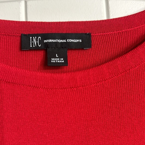 Red INC Dress with Bell Sleeves - Picture 3 of 5